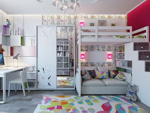 Дизайн детской комнаты для двух девочек как оформить своими руками: фото и видео