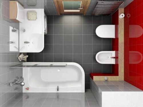 Дизайн ванной с туалетом и стиральной машиной 4м2