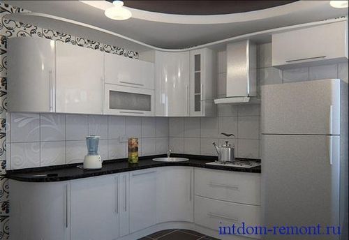Интерьер белой кухни Фото