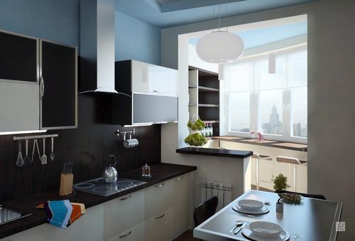 Интерьер маленькой кухни с балконом: достигаем одного стиля