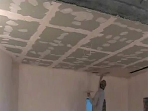 Шпаклёвка потолка из гипсокартона под покраску своими руками видео