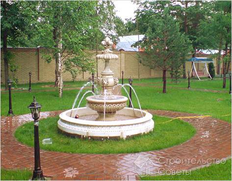 Выбор места для декоративного фонтана в саду