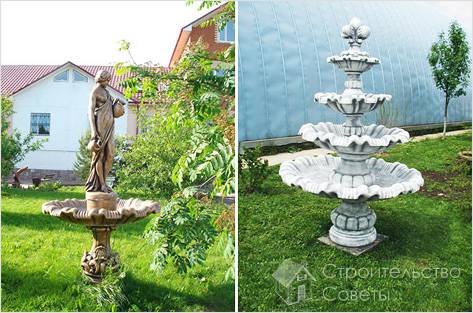 Выбор места для декоративного фонтана в саду