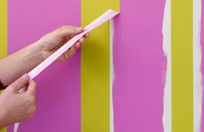 как покрасить стены в полоску