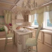 вариант яркого дизайна окна на кухне картинка