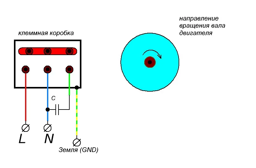 подключение асинхронного двигателя к однофазной сети