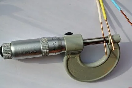 Измерение диаметра провода